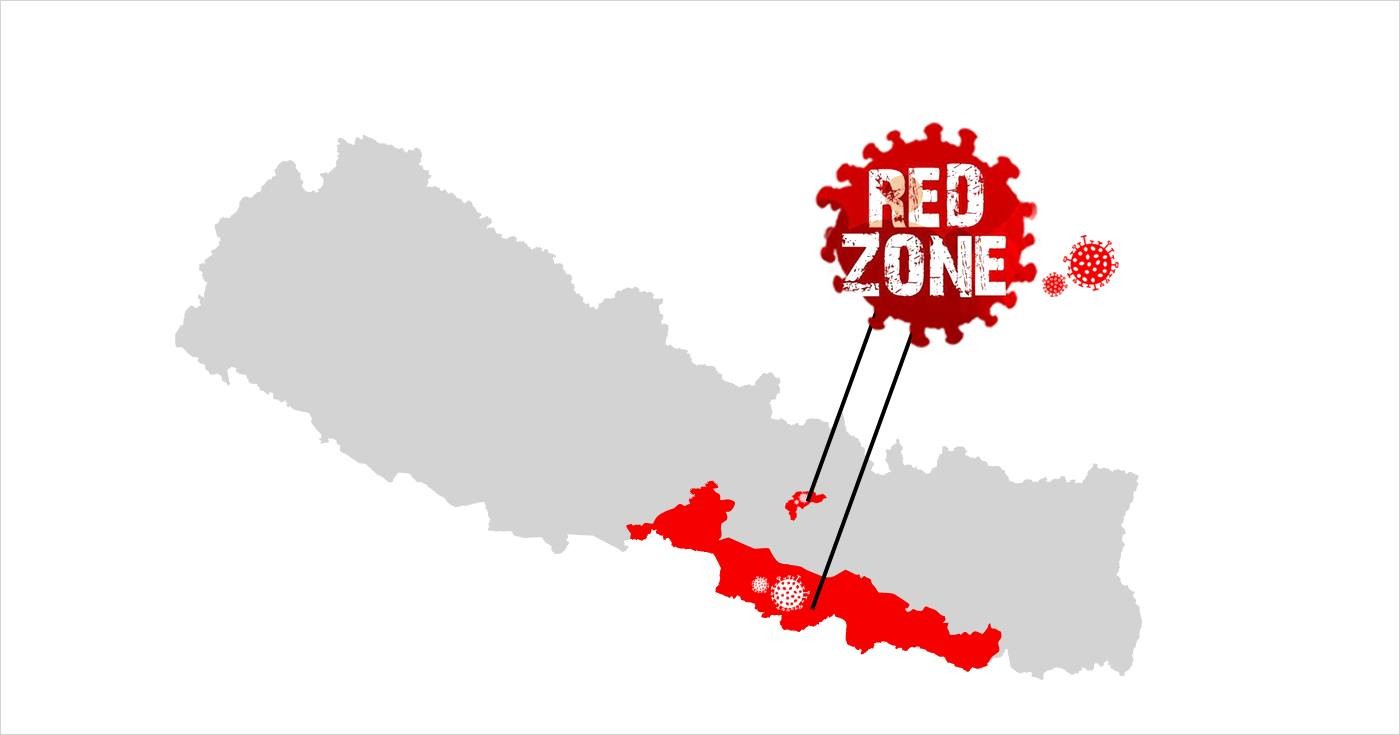 जोखिम बढ्यो, काठमाण्डौसहित तराईका जिल्ला 'रेड जोन'मा