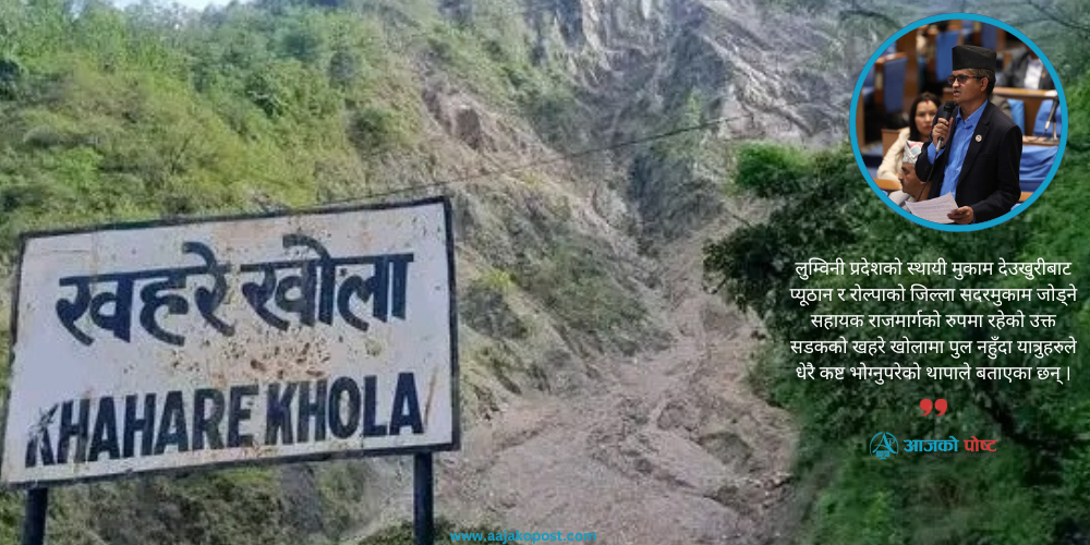 सांसद थापाद्धारा प्यूठानको खहरे खोलामा पुल बनाउन सरकारको ध्यानाकर्षण